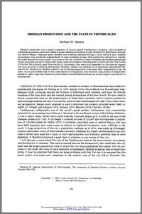 Obsidian production and the State in Teotihuacan
